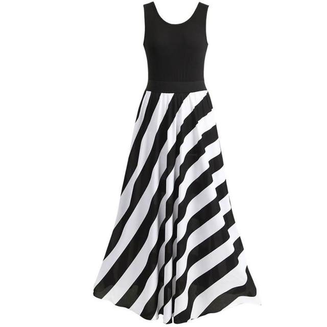 Striped Long Dress, Maxi Skirt, and Dress
